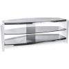 Alphason FRN1100/3WHT/SK Francium TV Stand for up to 50&quot; TVs - Smoked Glass 