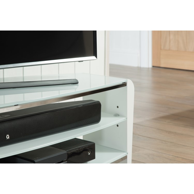 Alphason FRN1400/ARCTIC Francium TV Stand for up to 60" TVs - Arctic White 