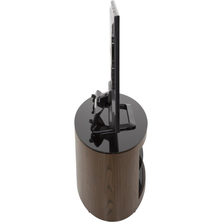 Buckingham Oval Affinity TV Stand 1100 Walnut / Black Glass