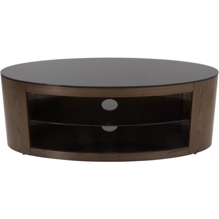 Buckingham Oval Affinity TV Stand 1100 Walnut / Black Glass