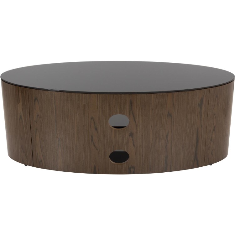 Buckingham Oval Affinity TV Stand 1100 Walnut / Black Glass