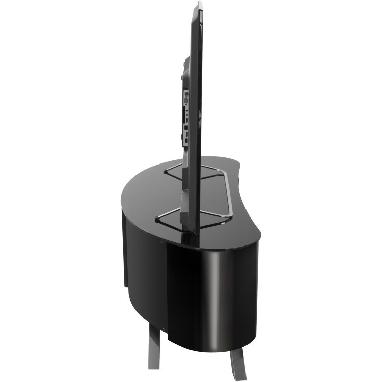 Bay Affinity Curved TV Stand 1150 Black / Black Glass