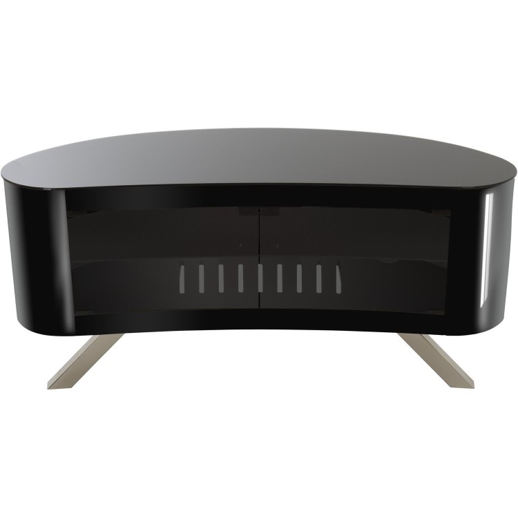 Bay Affinity Curved TV Stand 1150 Black / Black Glass