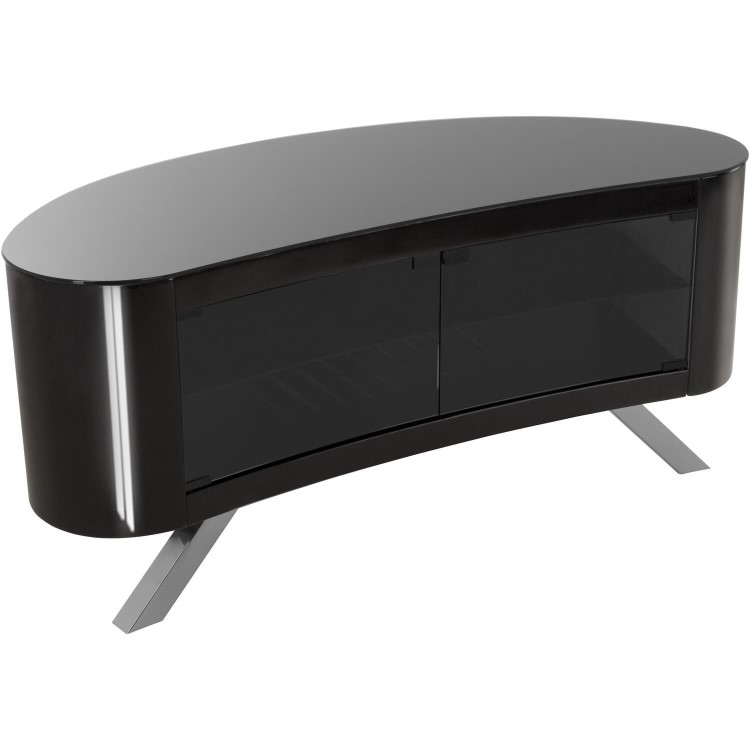 Bay Affinity Curved TV Stand 1150 Black / Black Glass