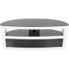 Burghley Affinity Curved TV Stand 1250 Gloss White / Black Glass