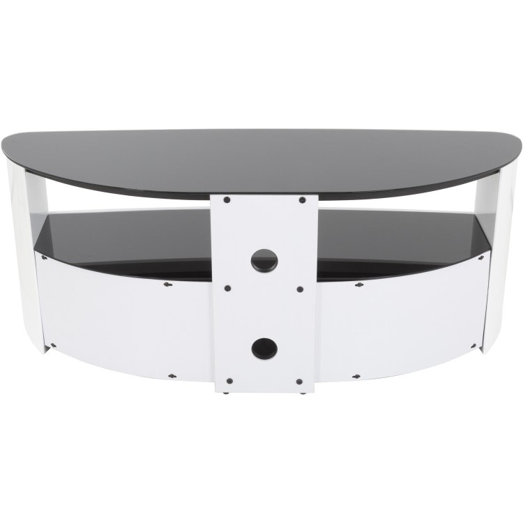 Burghley Affinity Curved TV Stand 1250 Gloss White / Black Glass