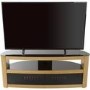 Burghley Affinity Curved TV Stand 1250 Oak / Black Glass