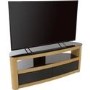 Burghley Affinity Curved TV Stand 1250 Oak / Black Glass