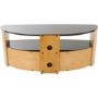 Burghley Affinity Curved TV Stand 1250 Oak / Black Glass