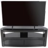 Burghley Affinity Curved TV Stand 1250 Piano Black / Black Glass