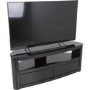 Burghley Affinity Curved TV Stand 1250 Piano Black / Black Glass