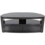 Burghley Affinity Curved TV Stand 1250 Piano Black / Black Glass
