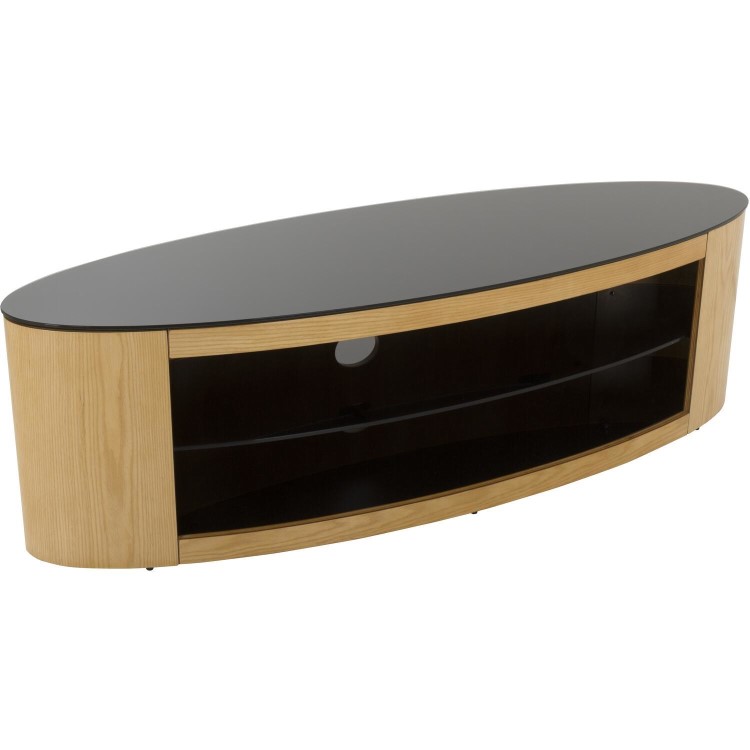 Buckingham Affinity Oval TV Stand 1400 Oak / Black Glass