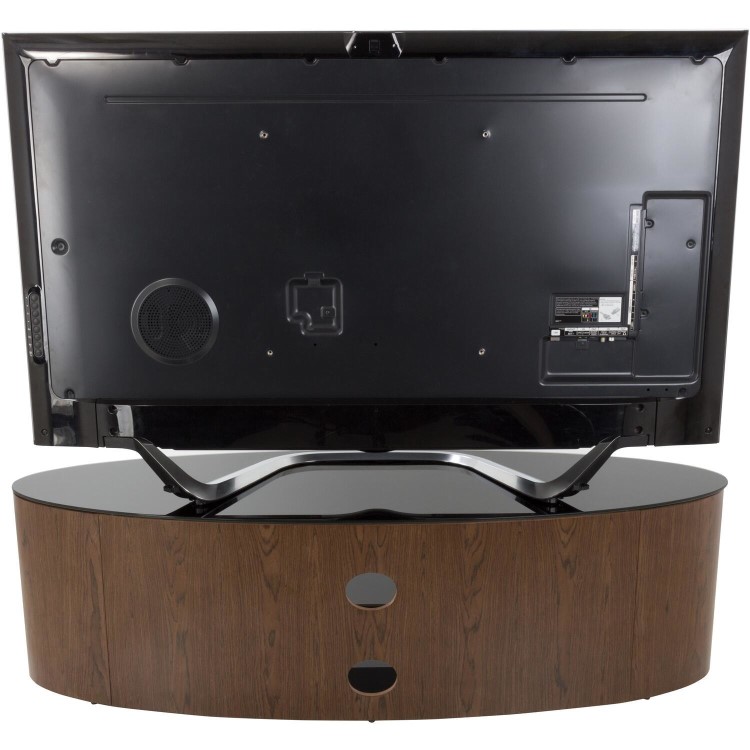 Buckingham Affinity Oval TV Stand 1400 Walnut / Black Glass