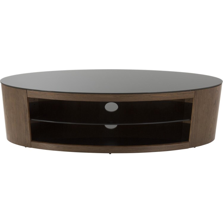 Buckingham Affinity Oval TV Stand 1400 Walnut / Black Glass