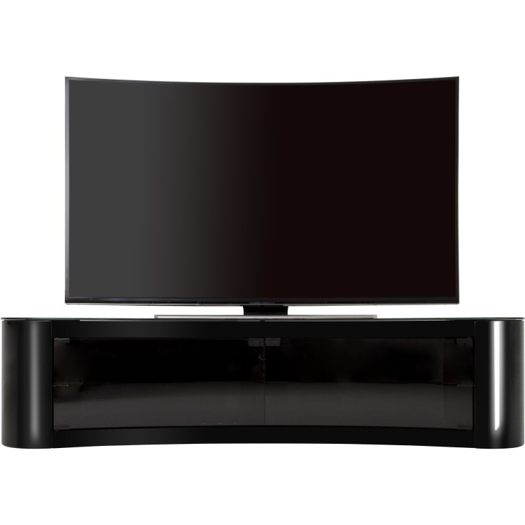 Bay Affinity Curved TV Stand 1500 Black / Black Glass