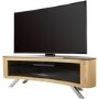Bay Affinity Curved TV Stand 1500 Oak / Black Glass