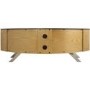 Bay Affinity Curved TV Stand 1500 Oak / Black Glass