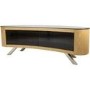 Bay Affinity Curved TV Stand 1500 Oak / Black Glass