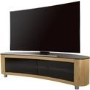 Bay Affinity Curved TV Stand 1500 Oak / Black Glass