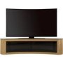 Bay Affinity Curved TV Stand 1500 Oak / Black Glass