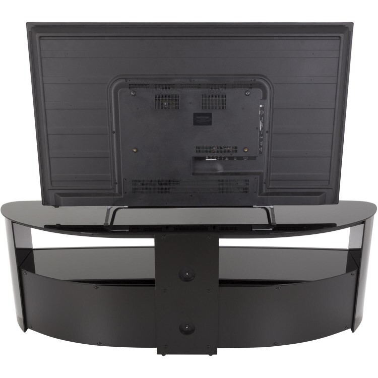 Burghley Affinity Curved TV Stand 1500 Black / Black Glass