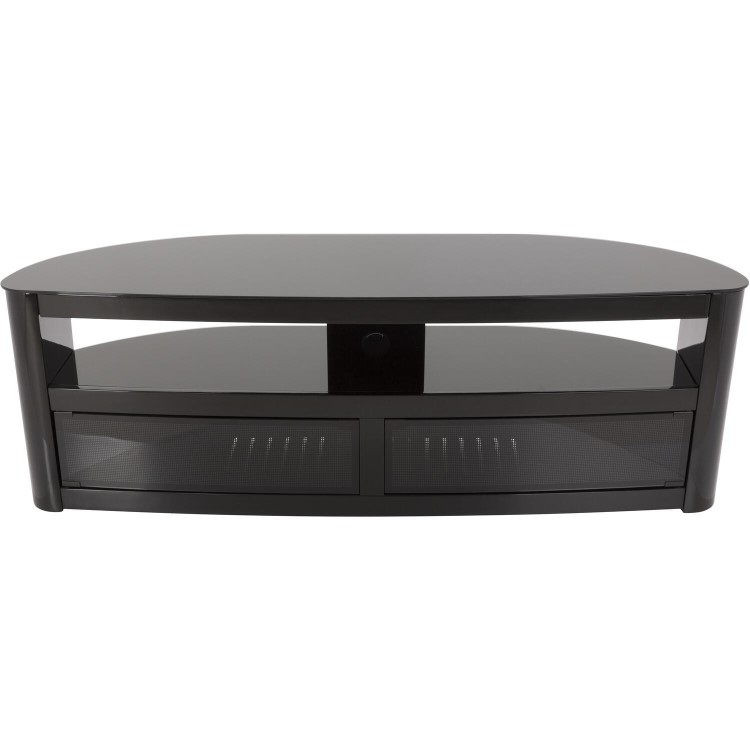 Burghley Affinity Curved TV Stand 1500 Black / Black Glass