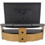 Burghley Affinity Curved TV Stand 1500 Oak / Black Glass