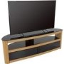 Burghley Affinity Curved TV Stand 1500 Oak / Black Glass