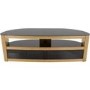 Burghley Affinity Curved TV Stand 1500 Oak / Black Glass