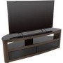 Burghley Affinity Curved TV Stand 1500 Walnut / Black Glass