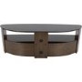 Burghley Affinity Curved TV Stand 1500 Walnut / Black Glass