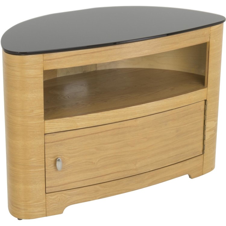 Blenheim Affinity Curved TV Stand 800 Oak / Black glass