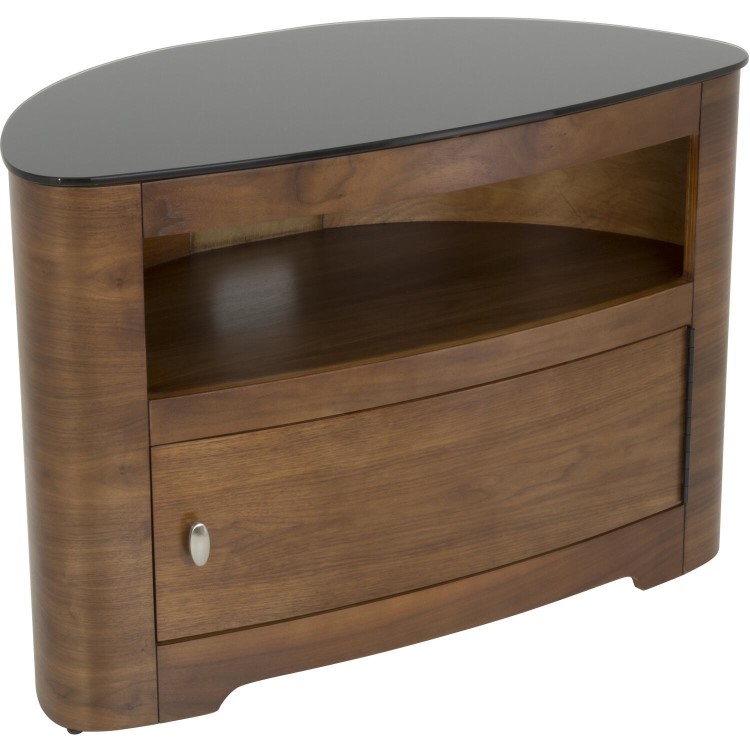 Blenheim Affinity Curved TV Stand 800 Walnut / Black glass