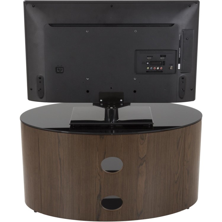 Buckingham Affinity Oval TV Stand 800 Walnut / Black Glass