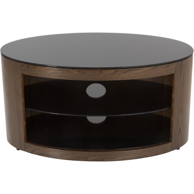 Buckingham Affinity Oval TV Stand 800 Walnut / Black Glass