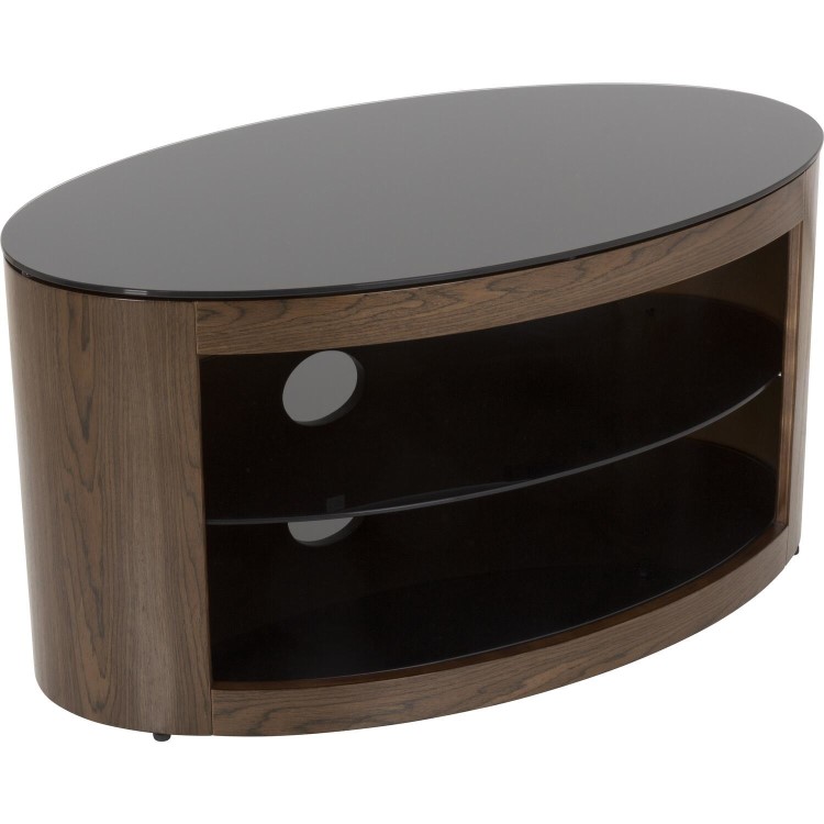 Buckingham Affinity Oval TV Stand 800 Walnut / Black Glass