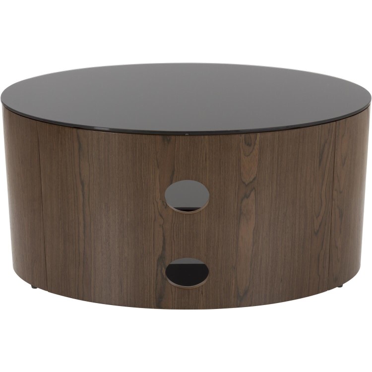 Buckingham Affinity Oval TV Stand 800 Walnut / Black Glass