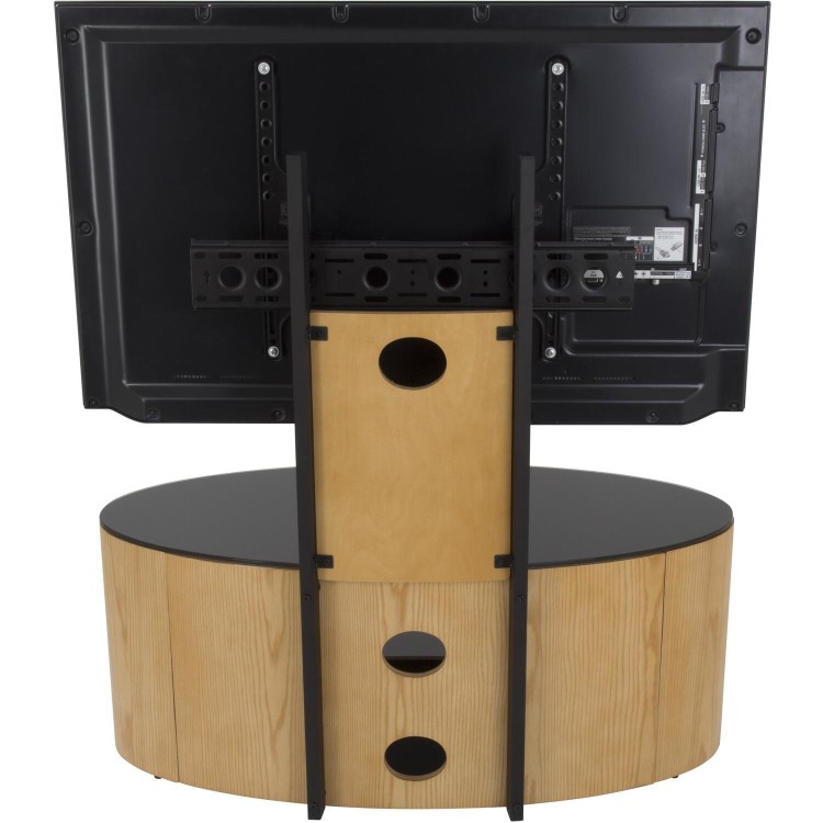 Buckingham Affinity Oval Combi TV Stand 1000 Oak / Black Glass
