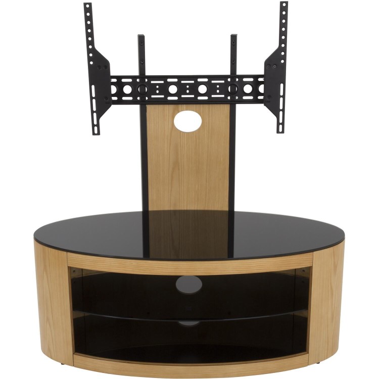 Buckingham Affinity Oval Combi TV Stand 1000 Oak / Black Glass