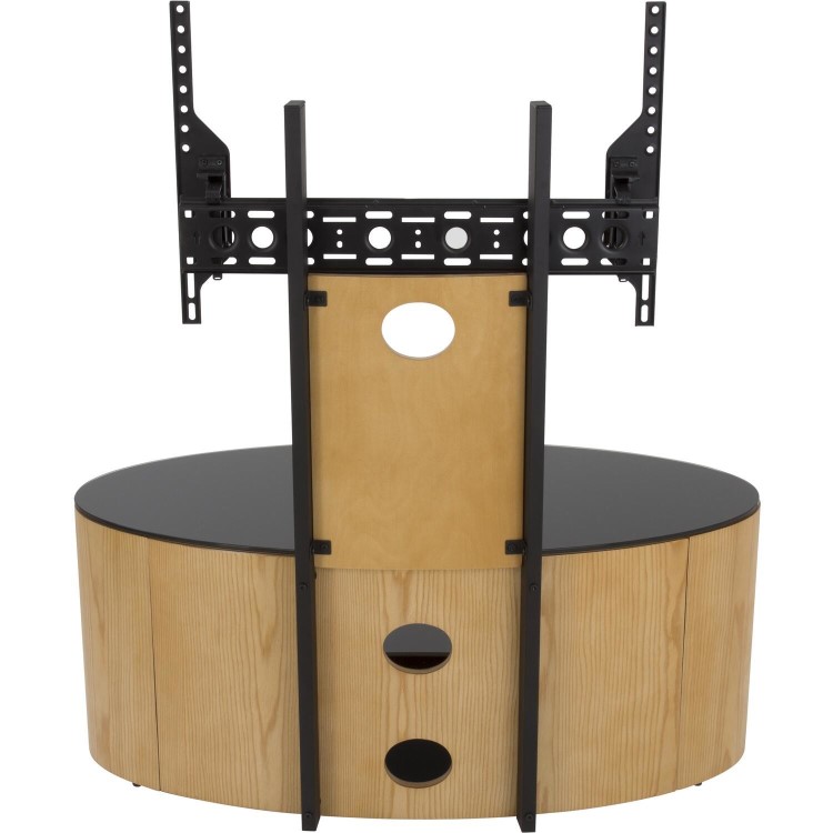 Buckingham Affinity Oval Combi TV Stand 1000 Oak / Black Glass