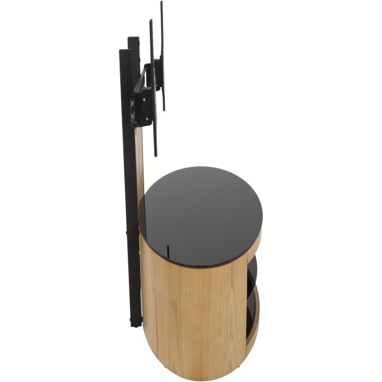 Buckingham Affinity Oval Combi TV Stand 1000 Oak / Black Glass
