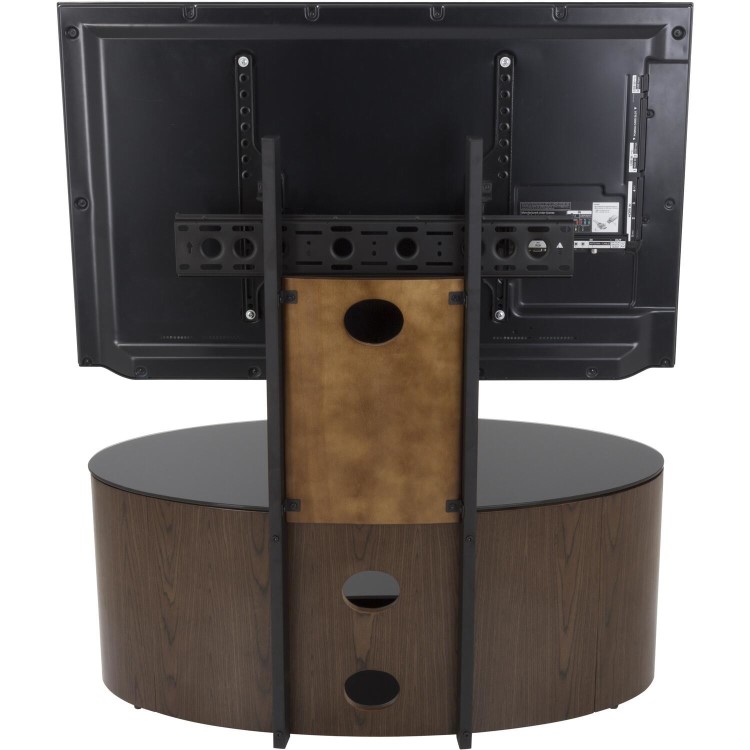 Buckingham Affinity Oval Combi TV Stand 1000 Walnut / Black Glass