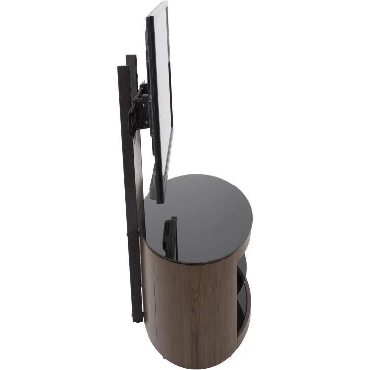 Buckingham Affinity Oval Combi TV Stand 1000 Walnut / Black Glass