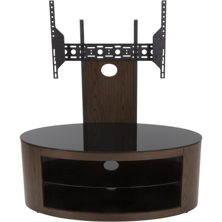 Buckingham Affinity Oval Combi TV Stand 1000 Walnut / Black Glass