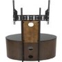 Buckingham Affinity Oval Combi TV Stand 1000 Walnut / Black Glass