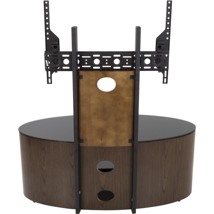 Buckingham Affinity Oval Combi TV Stand 1000 Walnut / Black Glass