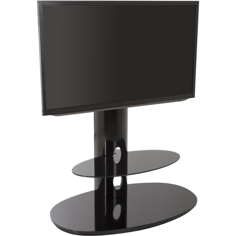Chepstow Affinity Oval Pedestal TV Stand 930 Black / Black Glass