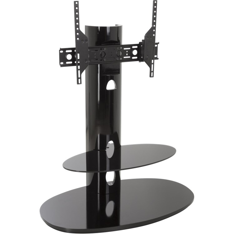 Chepstow Affinity Oval Pedestal TV Stand 930 Black / Black Glass