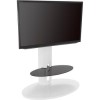 Chepstow Affinity Oval Pedestal TV Stand 930 Gloss White / Black Glass